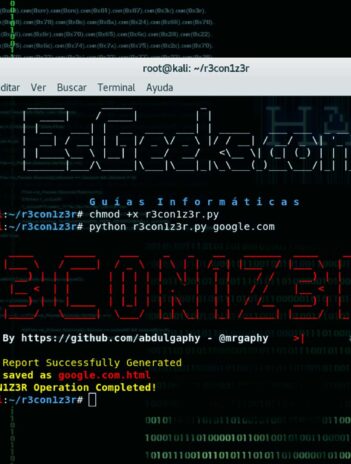 R3Con1Z3R: Una herramienta de Information Gathering 19 R3Con1Z3R Herramienta para Information Gathering