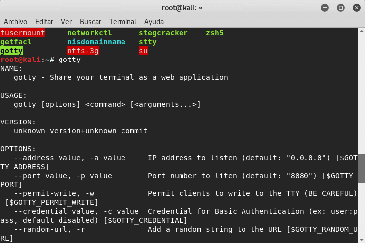 Gotty Terminal GoTTY: Compartir terminal Linux en navegador web » EsGeeks