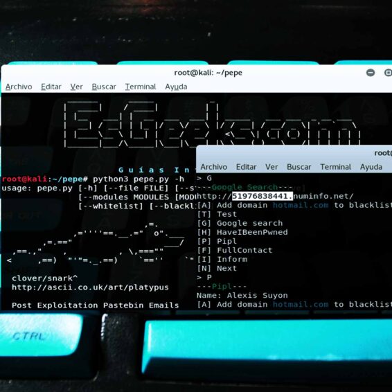 Pepe: Recopilar información sobre emails de Pastebin 23 Pepe.py Recopilar información emails contraseña Pastebin