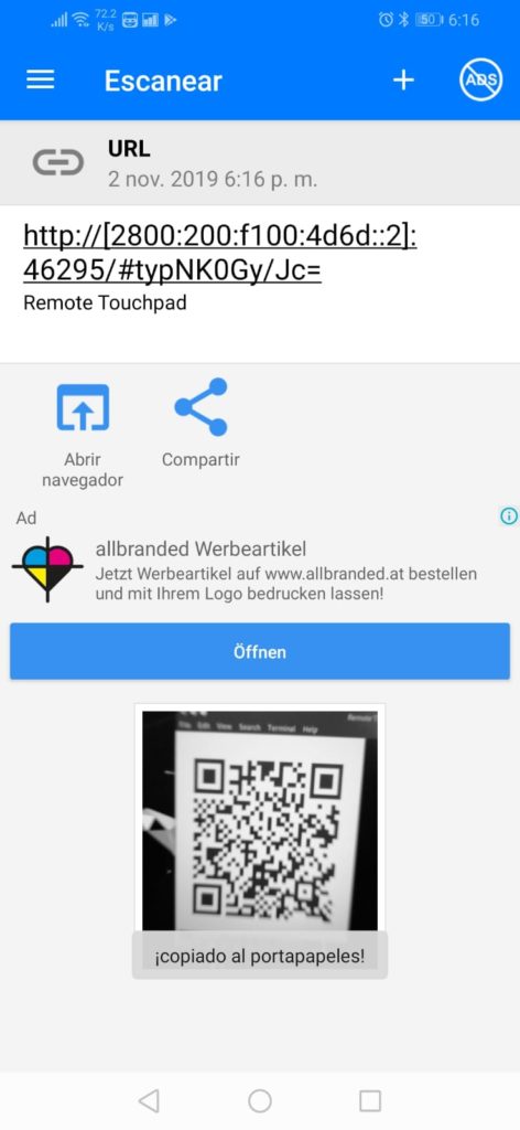 Escanear código QR en smartphone