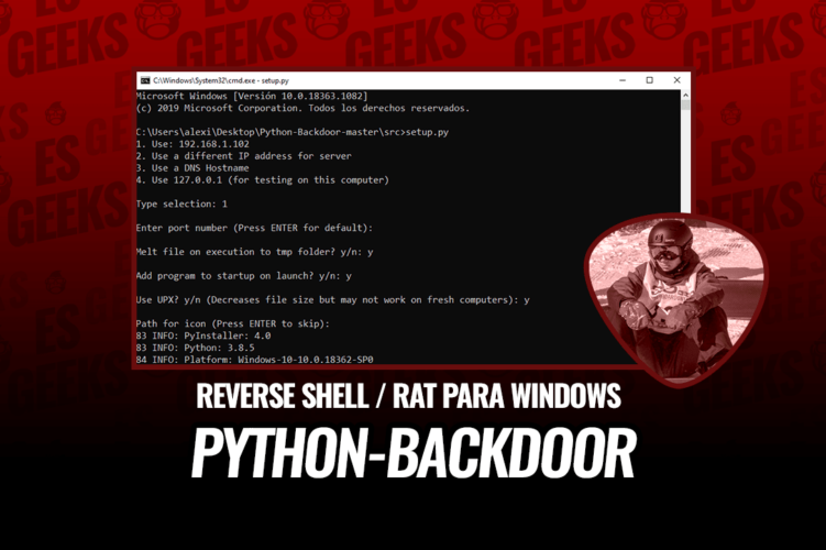 Python-Backdoor Backdoor Reverse Shell RAT para Windows