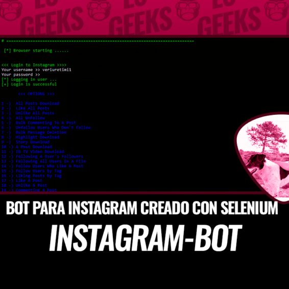 Instagram-Bot Bot para Instagram Creado con Selenium