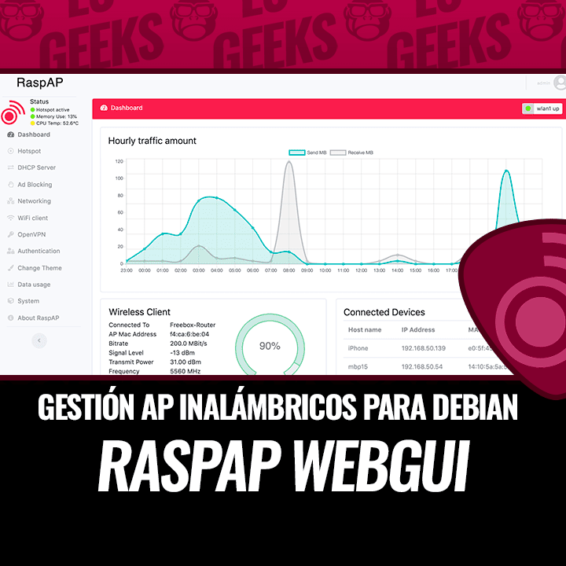 RaspAP WebGUI: Gestión de AP Inalámbricos para dispositivos basados en Debian 24 RaspAP WebGUI Gestión de AP Inalámbricos para dispositivos basados en Debian