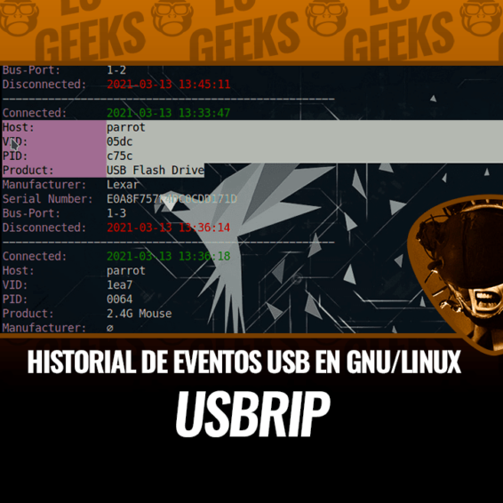 USBRIP Seguimiento Historial Eventos USB GNU Linux