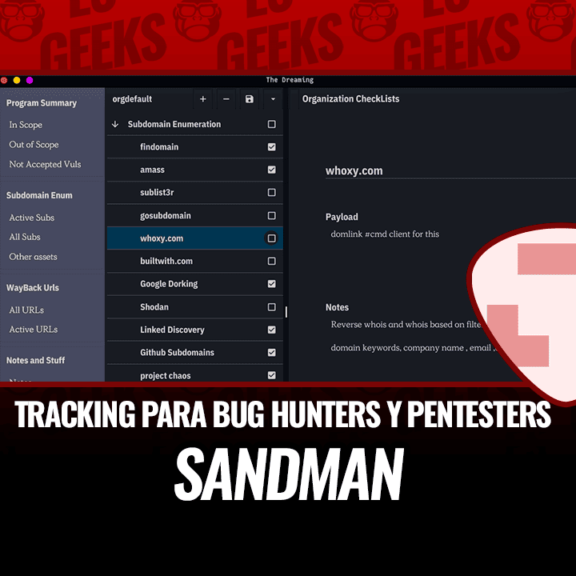 Sandman Herramienta de Tracking para Bug Hunters y Pentesters