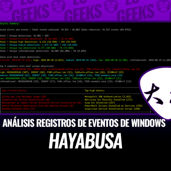 Hayabusa Análisis Forense para Registros de Eventos de Windows
