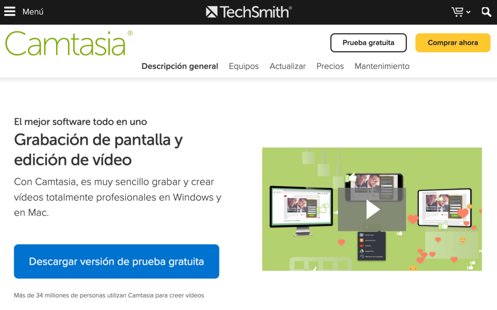 Grabador de pantalla Camtasia Studio para Windows