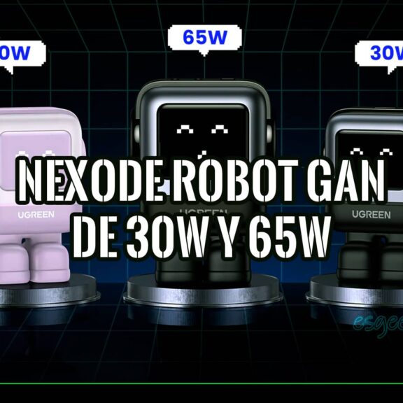 Cargador Rápido con Diseño Robot Nexode Robot GaN de 30W y 65W