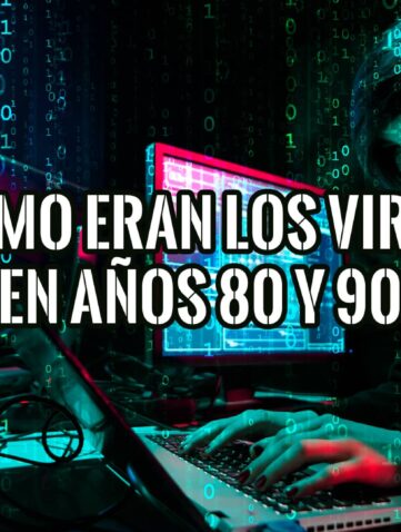 Cómo Eran los Virus Informáticos en los Años 80 y 90 del Siglo Pasado 19 Imagen de una persona trabajando en un ordenador con código binario de fondo, ilustrando la era de los virus informáticos de los años 80 y 90.