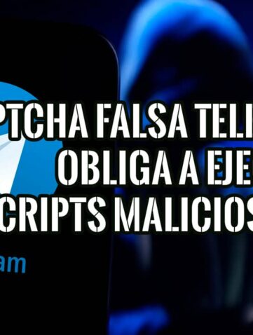 Imagen que muestra un CAPTCHA falso en Telegram y un hacker.