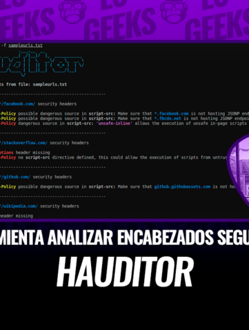 Captura de pantalla de Hauditor mostrando el análisis de encabezados de seguridad.