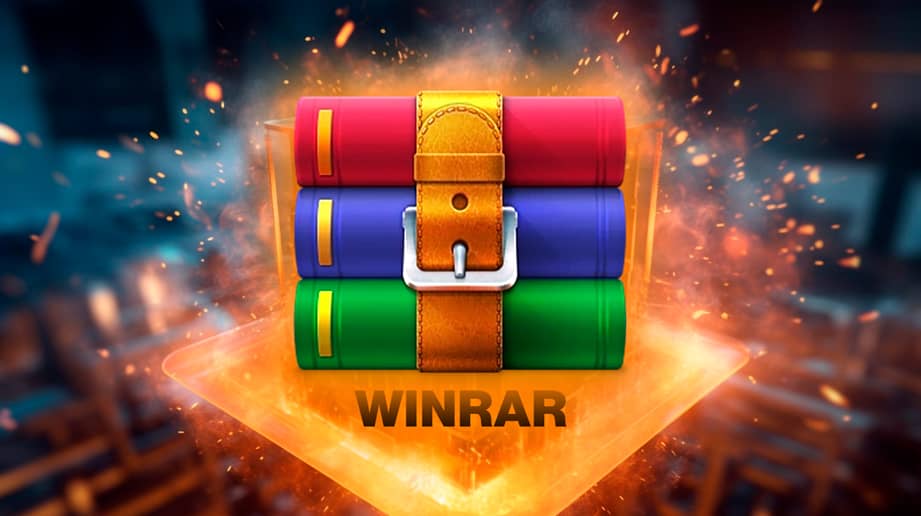 WinRAR tiene una Vulnerabilidad que Permite eludir la Seguridad de Windows 20 Imagen del logo de WinRAR representando archivos comprimidos, con efectos visuales que sugieren un problema de seguridad o vulnerabilidad.