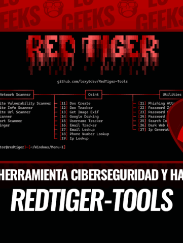 RedTiger-Tools: Multi-herramienta Gratuita de Ciberseguridad y Hacking 27 Captura de pantalla de la interfaz de RedTiger-Tools, una multi-herramienta gratuita para ciberseguridad y hacking ético, mostrando un menú con diversas funciones.