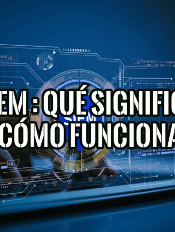 ¿Qué es SIEM?: Administración de Eventos e Información de Seguridad 22 Imagen de una persona usando un portátil con una interfaz gráfica superpuesta que representa datos y sistemas de seguridad.