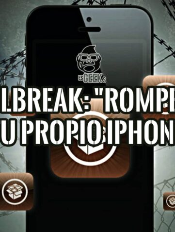 Jailbreak: ¿Por qué "romper" tu propio iPhone y Cómo Restaurarlo Después? 22 Un iPhone en el centro de la imagen con alambres de púas de fondo y el texto "Jailbreak: 'Romper' tu propio iPhone", con íconos representando la acción de jailbreaking.