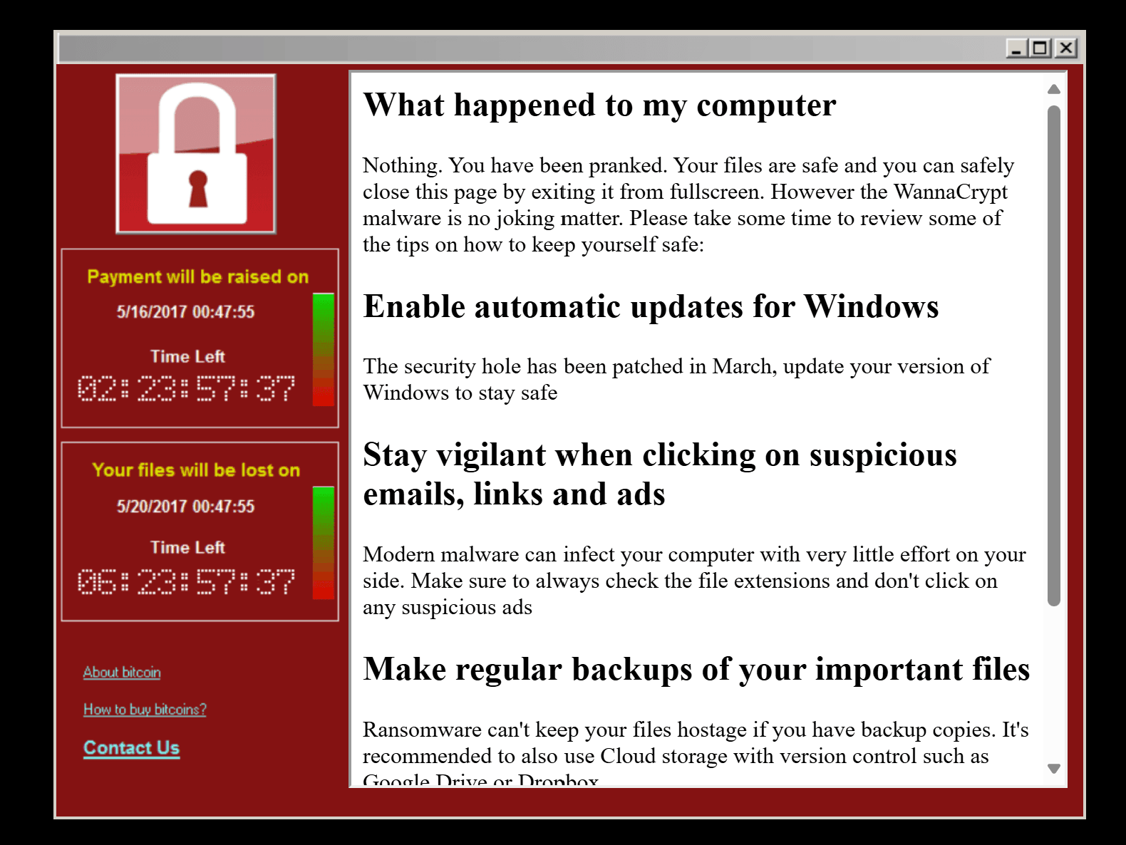 Hacker Broma: Cómo Sorprender a Tus Amigos con Trucos Divertidos 21 Broma hacker de actualización de Windows falsa: simulación de ransomware con advertencias de seguridad.