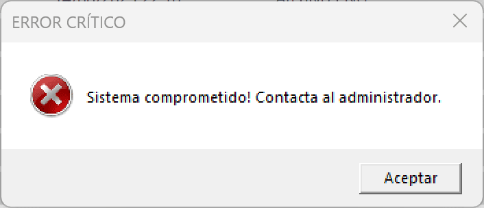 Hacker Broma: Cómo Sorprender a Tus Amigos con Trucos Divertidos 27 Ejemplo hacker: ventana de error crítico con mensaje "Sistema comprometido" creado con VBS.