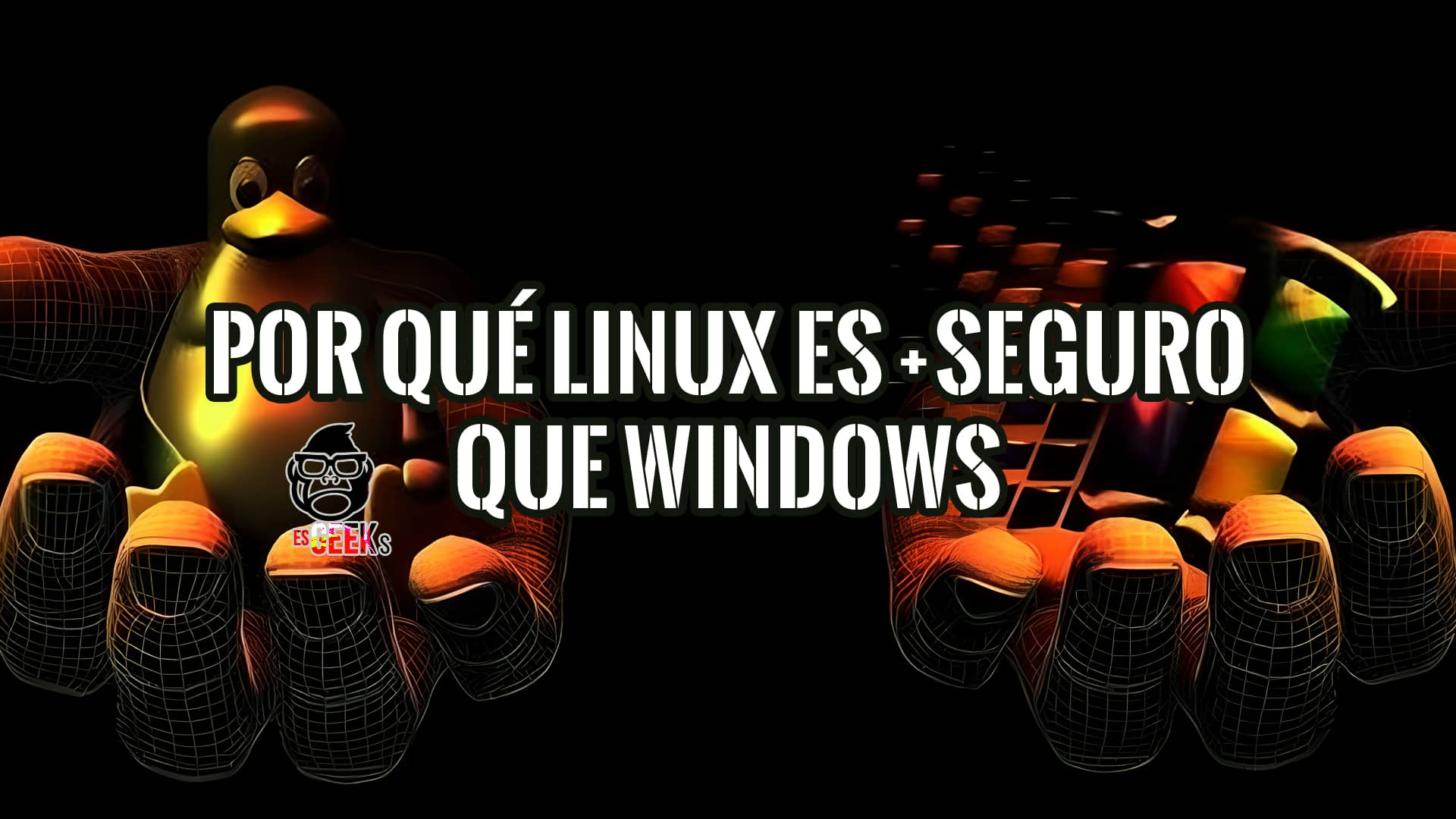 Análisis Definitivo: ¿Por qué Linux es más seguro que Windows? 16 Una imagen comparativa que muestra por qué Linux es más seguro que Windows, con las mascotas de ambos sistemas operativos.