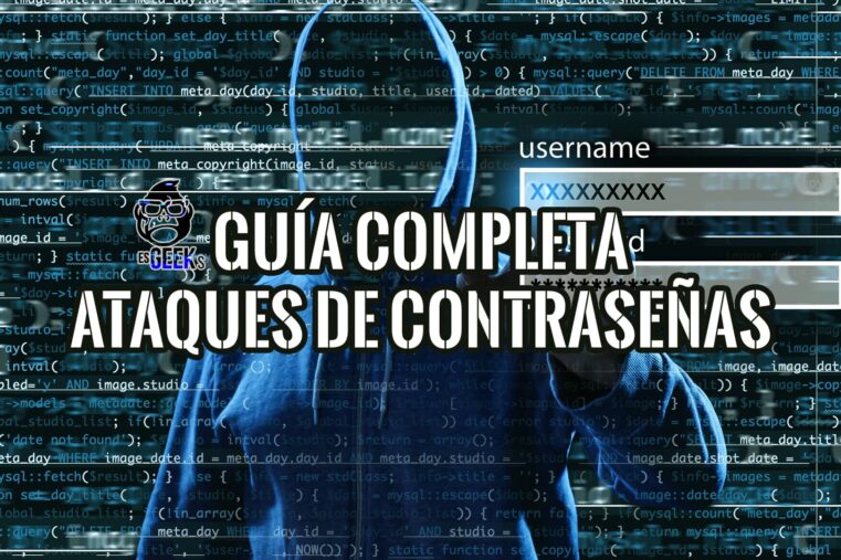 Hacker encapuchado frente a código y login, ilustrando una guía sobre los tipos de ataques de contraseñas y su prevención.