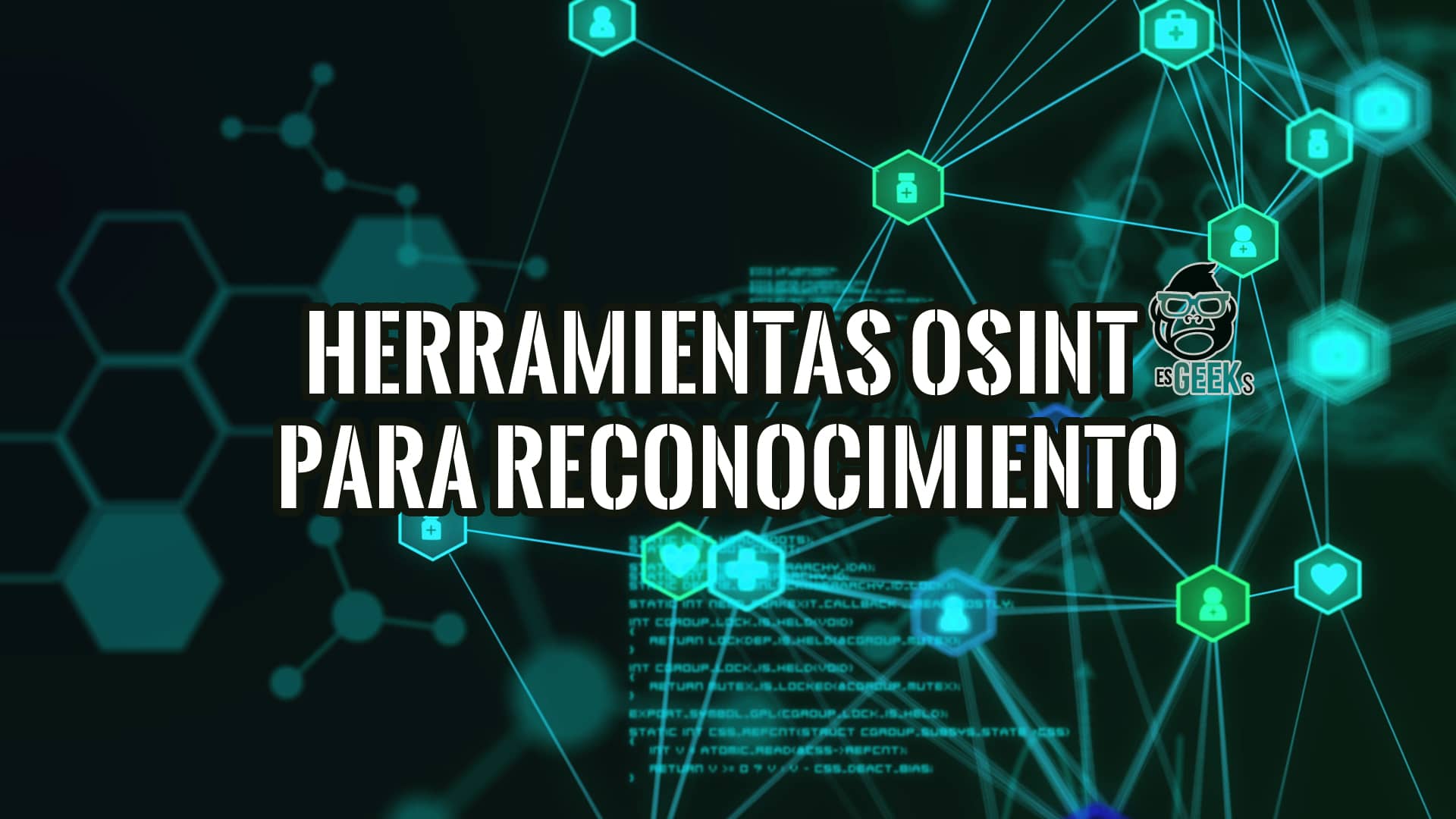 8 Herramientas OSINT para Ciberseguridad y Reconocimiento 16 Red de datos e iconos sobre un fondo digital, ilustrando el uso de herramientas OSINT para reconocimiento en ciberseguridad.
