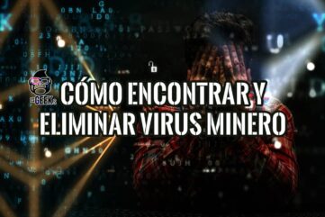 Hombre cubriéndose el rostro con frustración frente a un fondo digital que ilustra cómo encontrar y eliminar un virus minero.