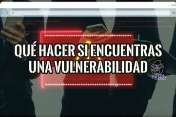 Guía profesional sobre qué hacer si encuentras una vulnerabilidad, con un ícono de alerta sobre una interfaz de código.