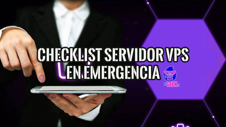 Servidor VPS en Emergencia: Checklist para Debian y Ubuntu 16 Persona profesional revisando un checklist en una tablet para un servidor VPS en emergencia, con un fondo tecnológico.